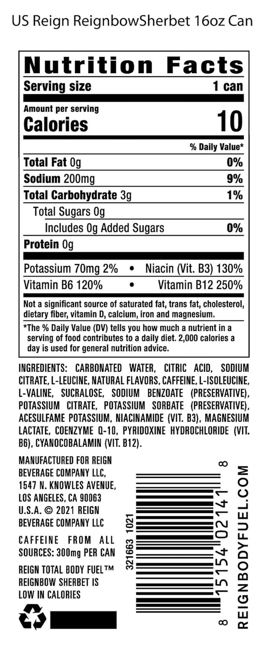 Total Body Fuel, bow Sherbet, Fitness & Performance Drink, 16 Fl Oz (Pack of 12)