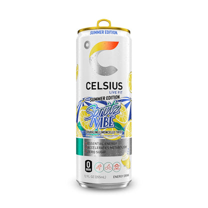 Sparkling Spritz Vibe Summer Edition, Sugar Free Energy Drink, 12 Fl Oz (Pack of 12)