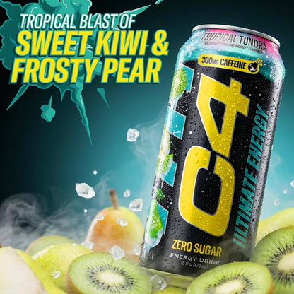 Ultimate Energy Drink, 300Mg Caffeine, Zero Sugar, High-Performance Energy for Pre-Workout, Endurance, and Focus, Tropical Tundra Frost, 16Oz (Pack of 12)