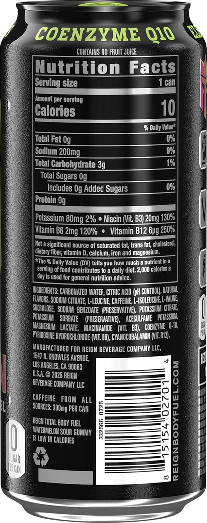Total Body Fuel, Watermelon Sour Gummy, Fitness & Performance Drink, 16 Fl Oz (Pack of 12)