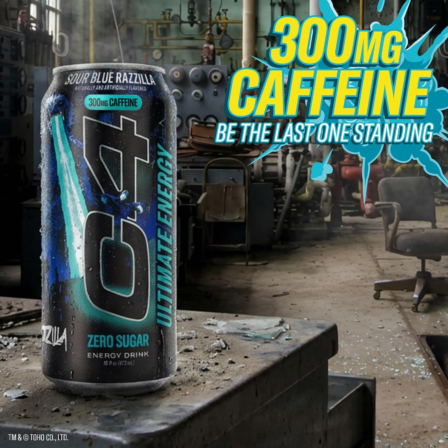 Ultimate Energy Drink, 300Mg Caffeine, Zero Sugar, High-Performance Energy for Pre-Workout, Endurance, and Focus, Sour Blue Razzilla, 16Oz (Pack of 12)