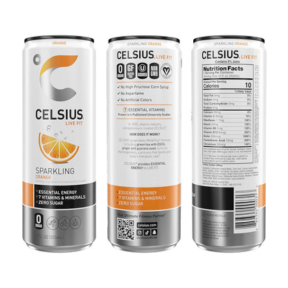 Sparkling Orange, Sugar Free Energy Drink, 12 Fl Oz (Pack of 12)