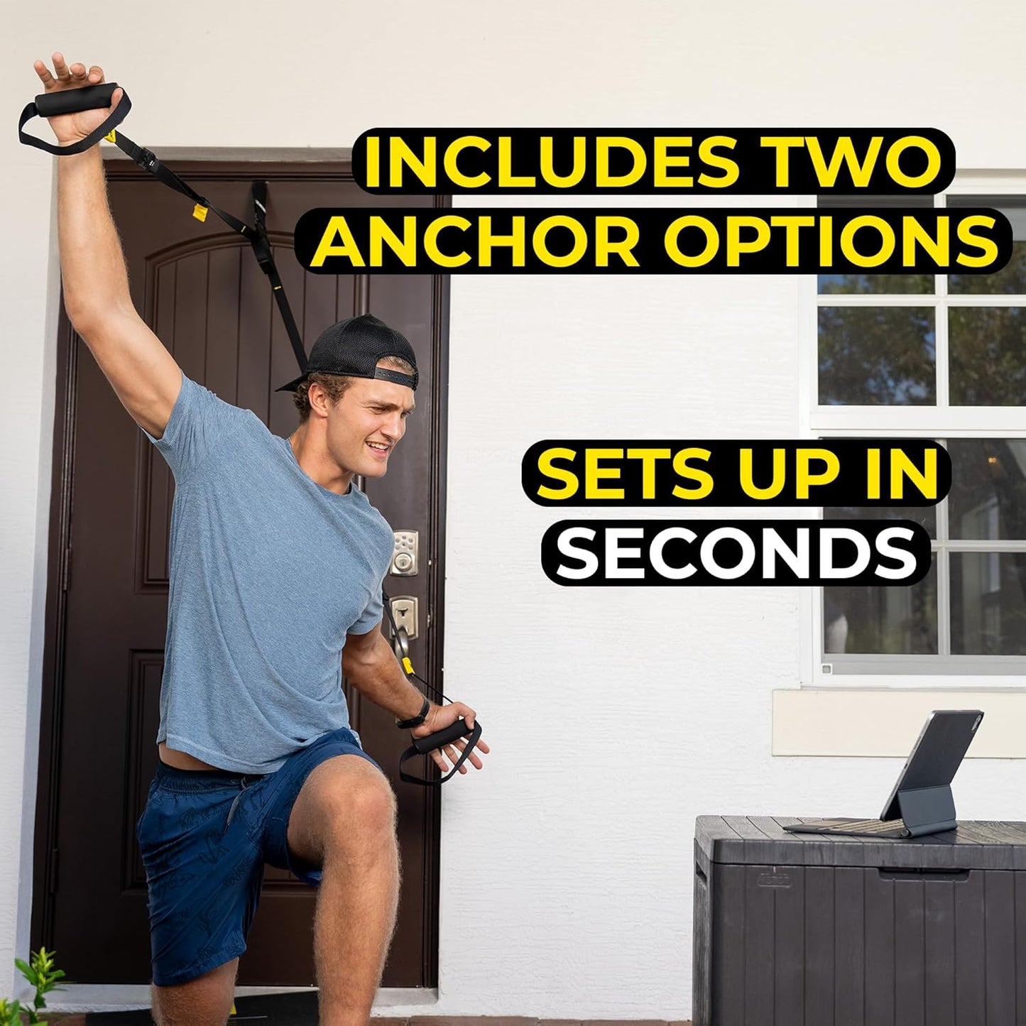 GO Suspension Trainer, at Home, Portable Gym Workout, for Strength Training, Full Body Exercise Equipment