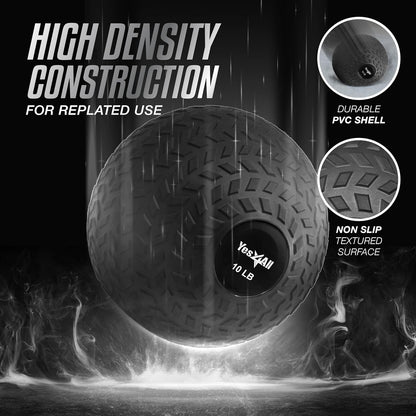 Slam Balls, 10-40Lb Weighted Ball Weight, Durable PVC Sand Filled Workout Dynamic Slam Ball for Core Strengthen
