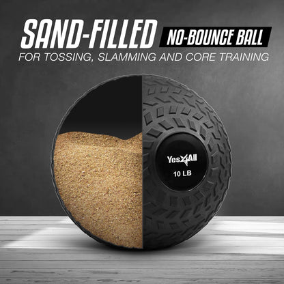 Slam Balls, 10-40Lb Weighted Ball Weight, Durable PVC Sand Filled Workout Dynamic Slam Ball for Core Strengthen