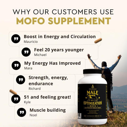 Mofo Men'S Beef Organ Capsule Supplement, 180 Ct | Male Optimization Beef Organ Blend with Liver Supports Men'S Performance, Energy, Hormone Balance and Overall Health.
