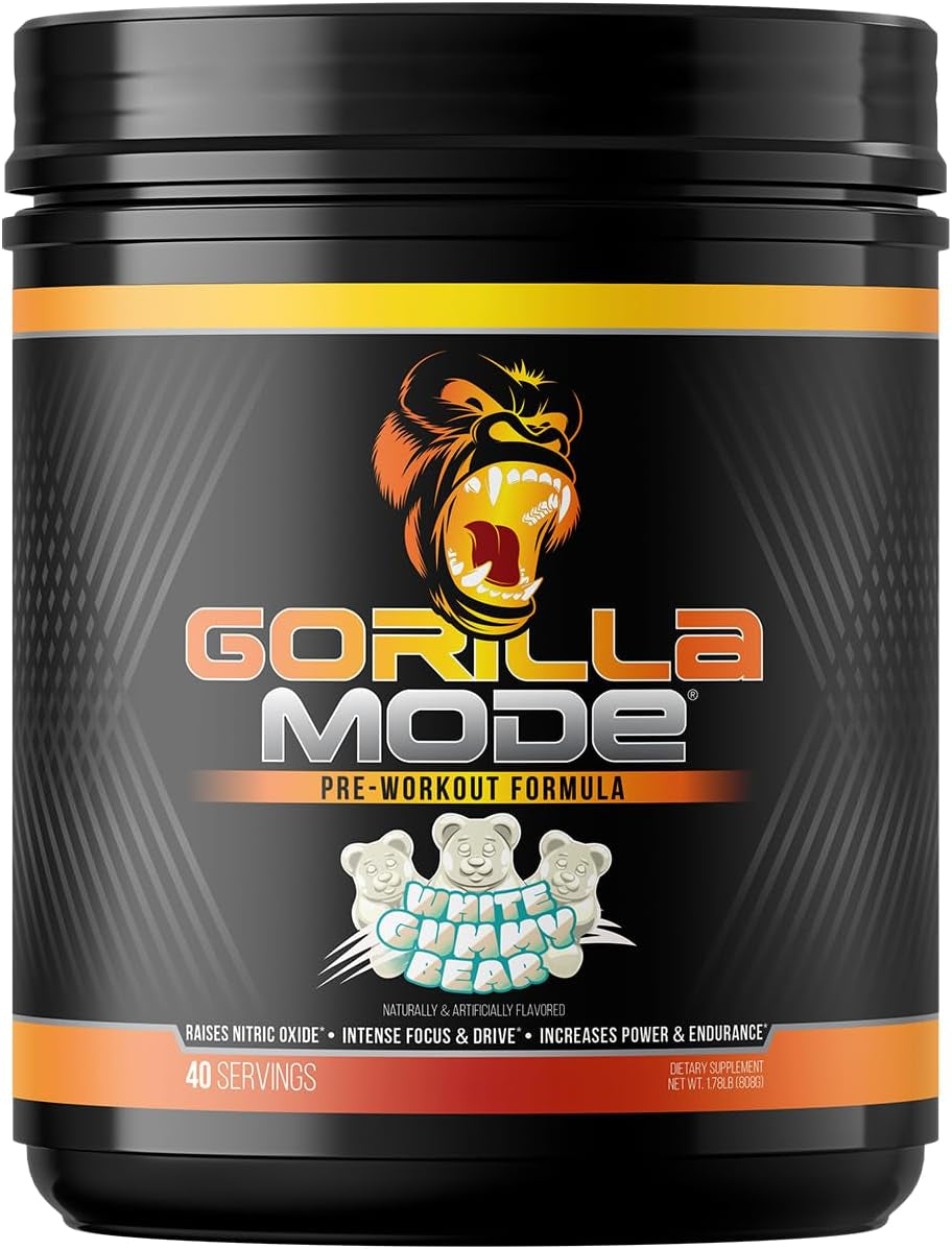 Pre Workout - Massive Pumps Laser Focus Energy Power - L-Citrulline, Creatine, L-Tyrosine, Betaine, Hydroprime, Alpha-Gpc, 400Mg Caffeine, Huperzine a 808G (White Gummy Bear)