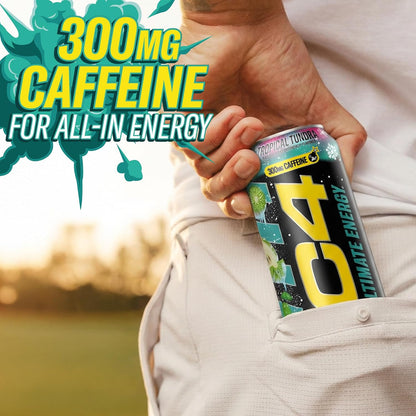 Ultimate Energy Drink, 300Mg Caffeine, Zero Sugar, High-Performance Energy for Pre-Workout, Endurance, and Focus, Tropical Tundra Frost, 16Oz (Pack of 12)