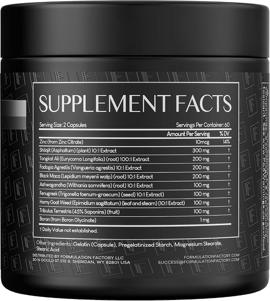 Self Obsessed 10-In-1 Natural Testosterone Booster for Men, Testosterone Supplement for Men with Shilajit, Tongkat Ali, Fadogia Agrestis, 120 Capsules, 2 Month Supply