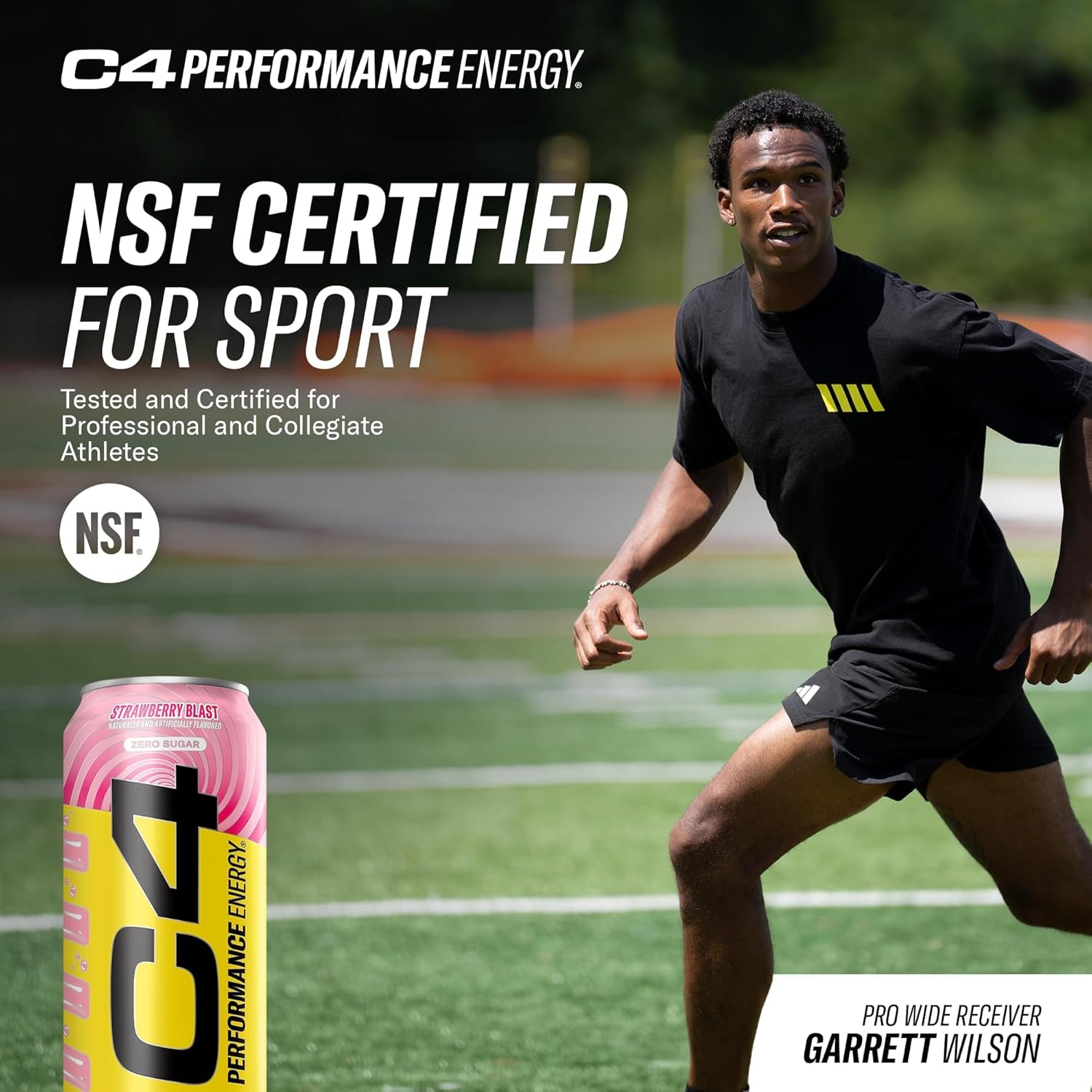 Performance Energy Drink | Strawberry Blast | Zero Sugar Carbonated Preworkout Energy | 200Mg Caffeine with Beta Alanine | 16 Fl Oz (12 Pack)