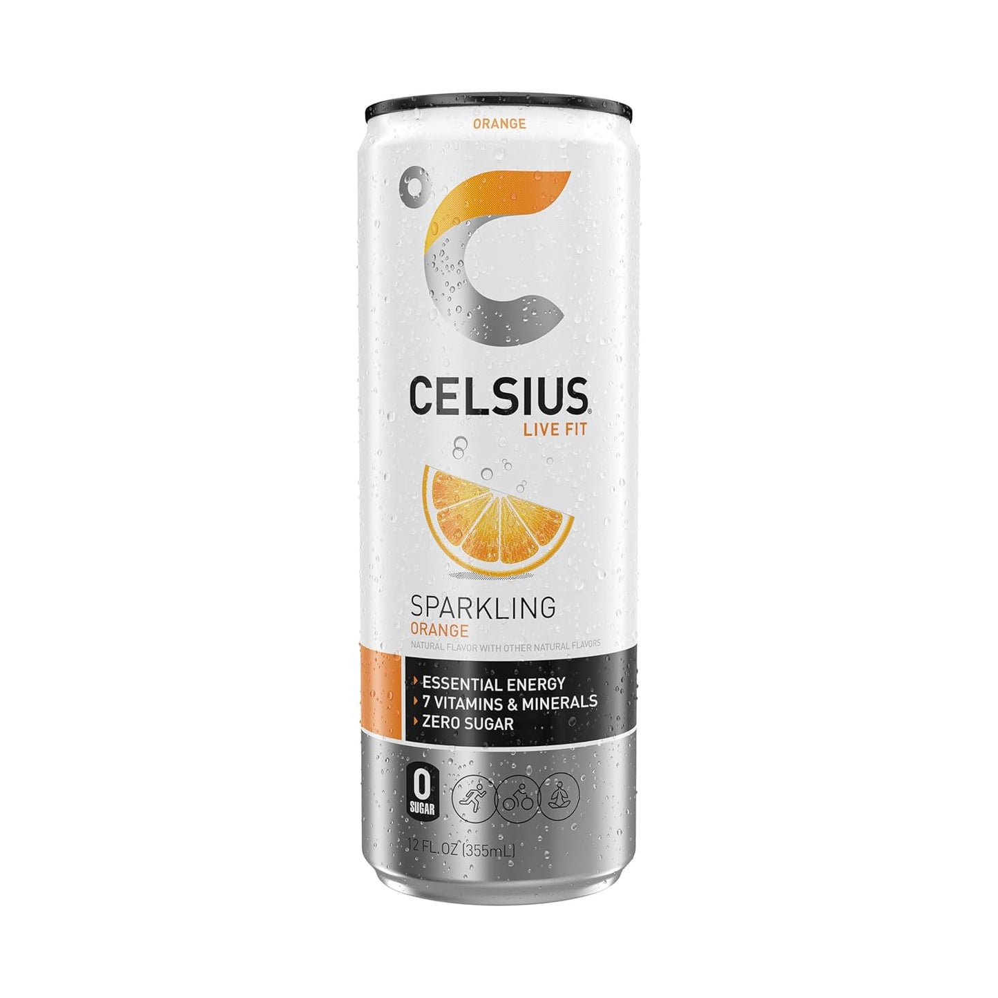 Sparkling Orange, Sugar Free Energy Drink, 12 Fl Oz (Pack of 12)