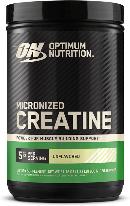 Creatine, Micronized Creatine Monohydrate Powder, Supports Strength & Recovery, Banned Substance Tested, Unflavored, 5 G per Serving, 120 Servings | 5G Micronized Creatine Monohydrate Powder per Serving, Supports Muscle Strength & Power, Easy Mixing, Banned Substance Tested