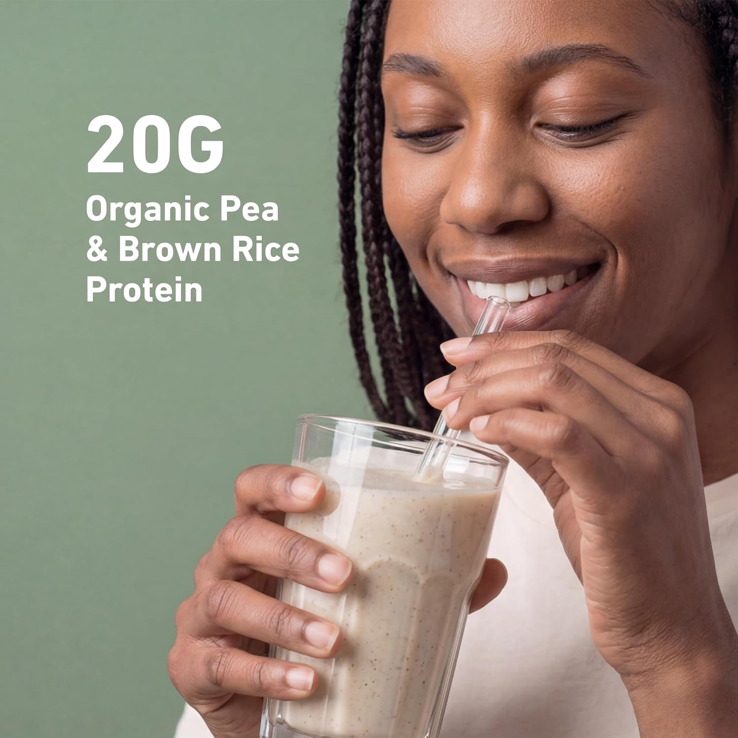 Plant-Based Protein Powder – 20G Organic Pea and Rice Protein with a Complete Amino Acid Profile – Supports Muscle Recovery & Lean Nutrition, Vanilla, 20 Servings