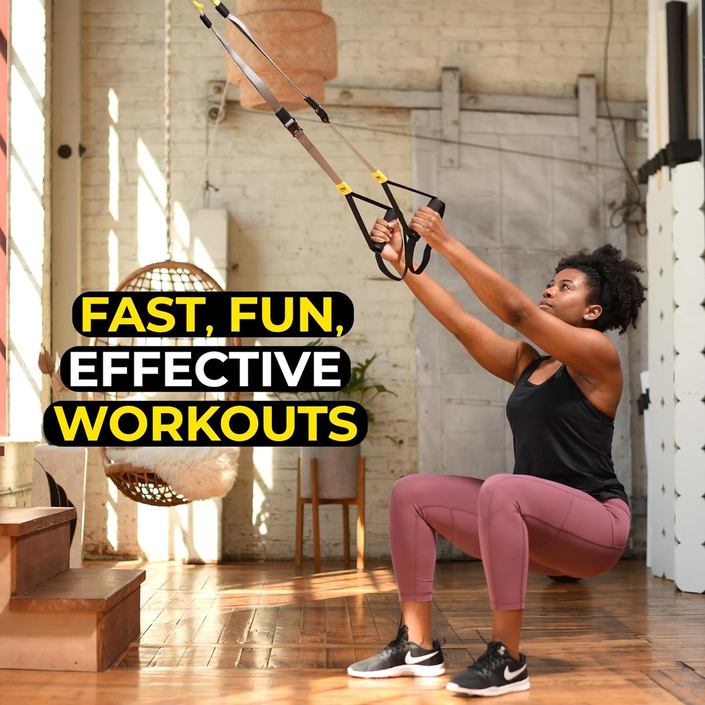 GO Suspension Trainer, at Home, Portable Gym Workout, for Strength Training, Full Body Exercise Equipment