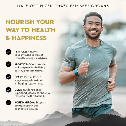 Mofo Men'S Beef Organ Capsule Supplement, 180 Ct | Male Optimization Beef Organ Blend with Liver Supports Men'S Performance, Energy, Hormone Balance and Overall Health.